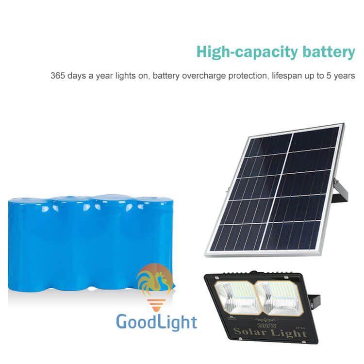 Pin Lưu Trữ Đèn Pha Led Năng Lượng Mặt Trời 200W Ts