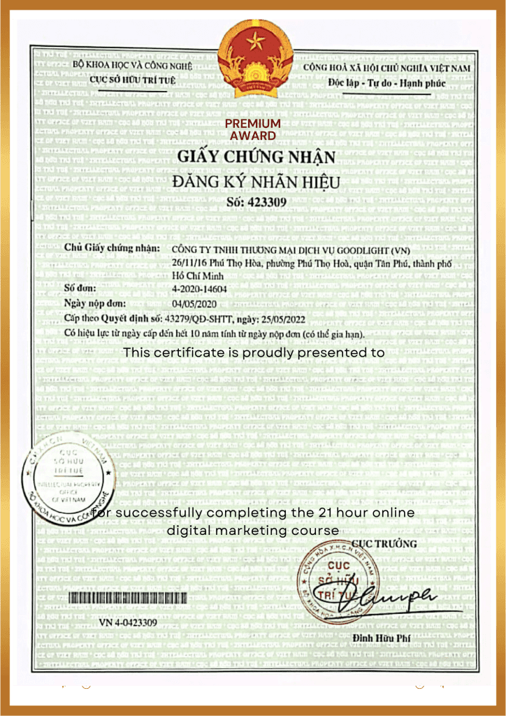 Giấy Chứng Nhận Thương Hiệu Goodlight