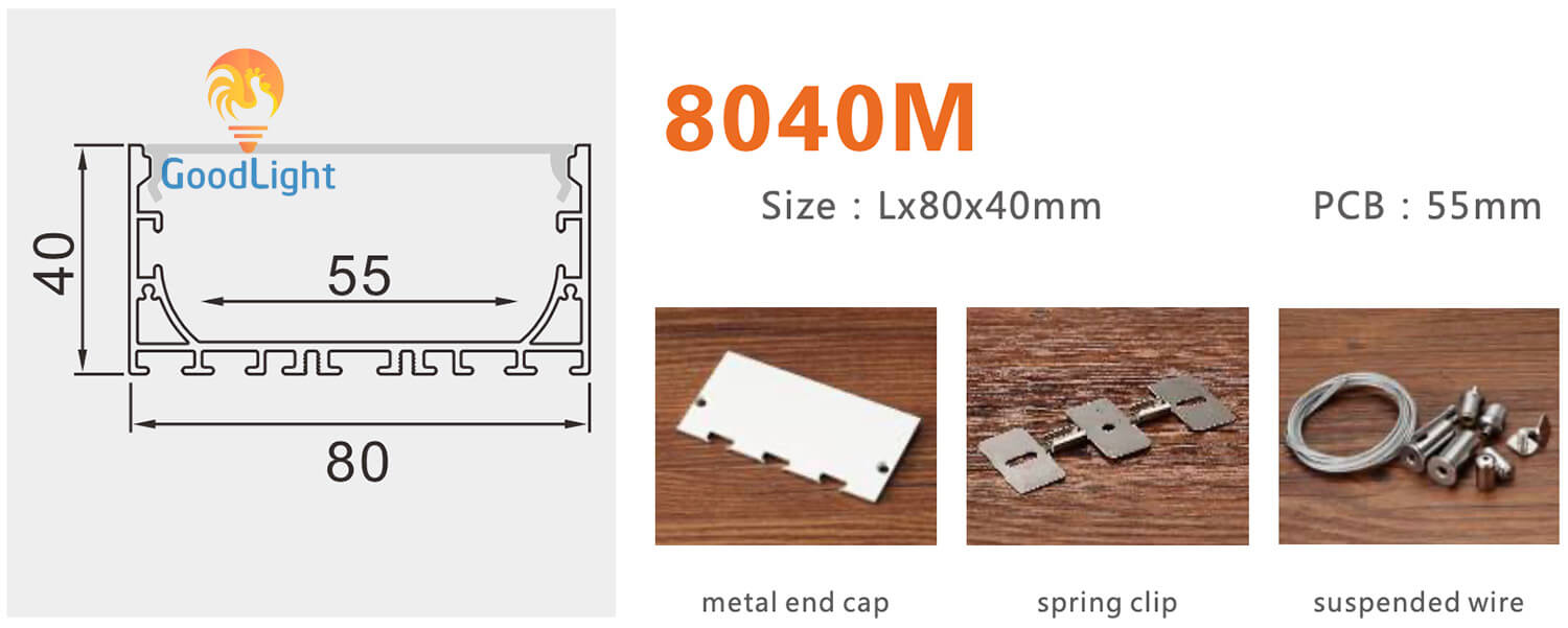 Thông Số Kỹ Thuật Của Thanh Nhôm Định Hình Led Chữ U Gl-Tn8040M