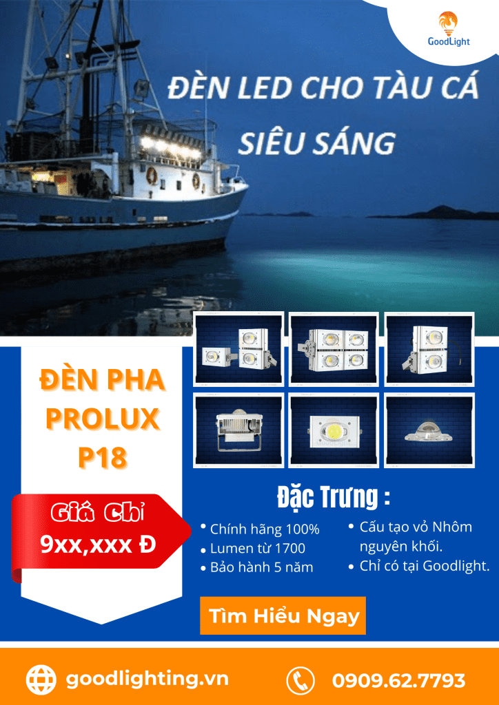 Đèn Pha Led Prolux 100W P18-100 6 Đèn Pha Đánh Cá
