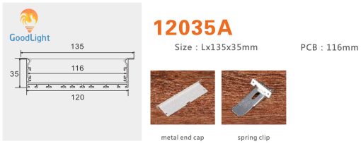 Kích Thước Và Phụ Kiện Thanh Nhôm Định Hình Led Chữ U Gl-Tn12035A