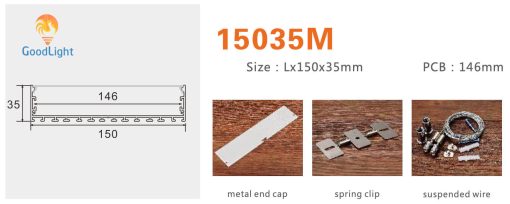Kích Thước Và Phụ Kiện Của Thanh Nhôm Định Hình Led Chữ U Gl-Tn15035M