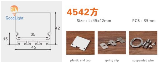 Kích Thước Của Thanh Nhôm Định Hình Led Chữ U Gl-Tn4542V