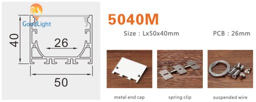 Thông Số Của Thanh Nhôm Định Hình Led Chữ U Gl-Tn5040M