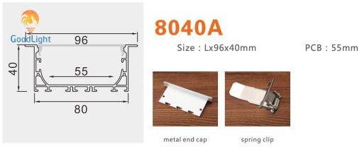 Kích Thước Và Phụ Kiện Của Thanh Nhôm Định Hình Led Chữ Y Gl-Tn8040A