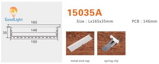 Kích Thước Và Phụ Kiện Thanh Nhôm Định Hình Led Gl-Tn15035A