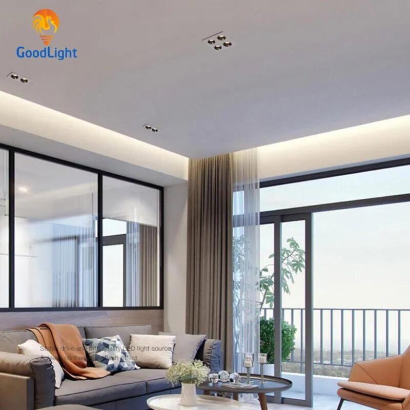 Đèn LED âm trần spotlight vuông 7Wx4 XD104