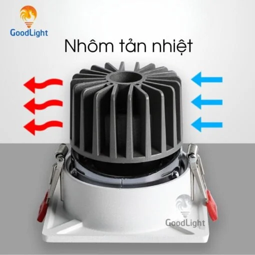 Đèn Led Spotlight Âm Trần Vuông Đơn 7W Xd101