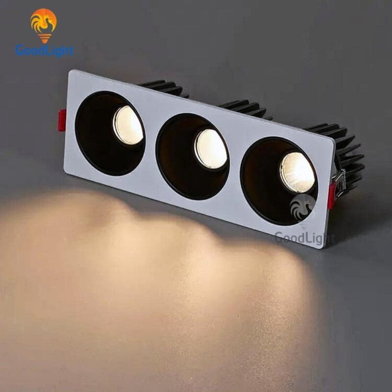 Ứng dụng đèn LED âm trần spotlight vuông 7Wx3 XD103