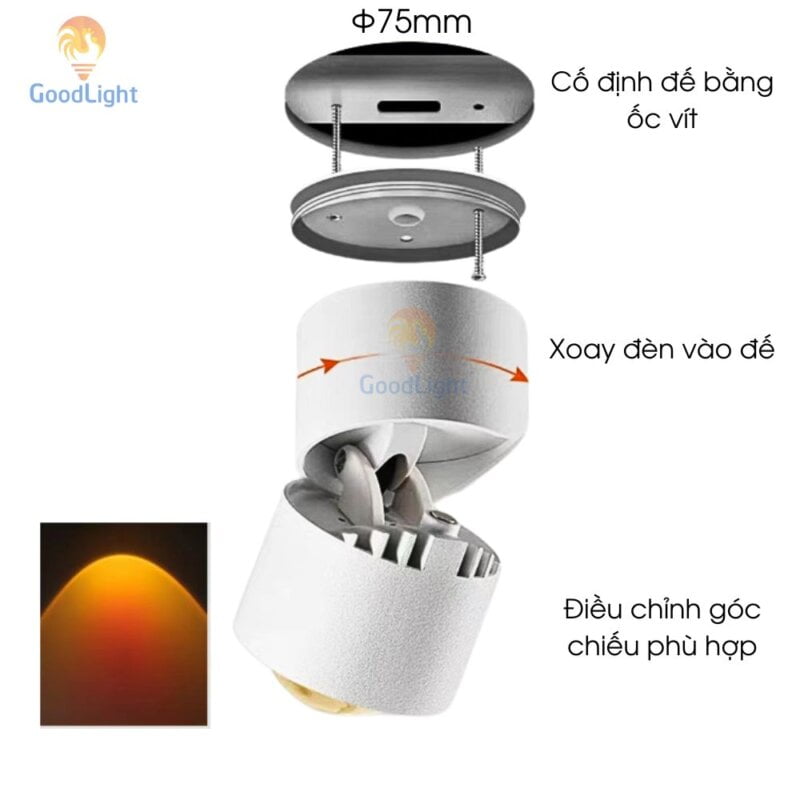 Den LED roi hoang hon 12W 15