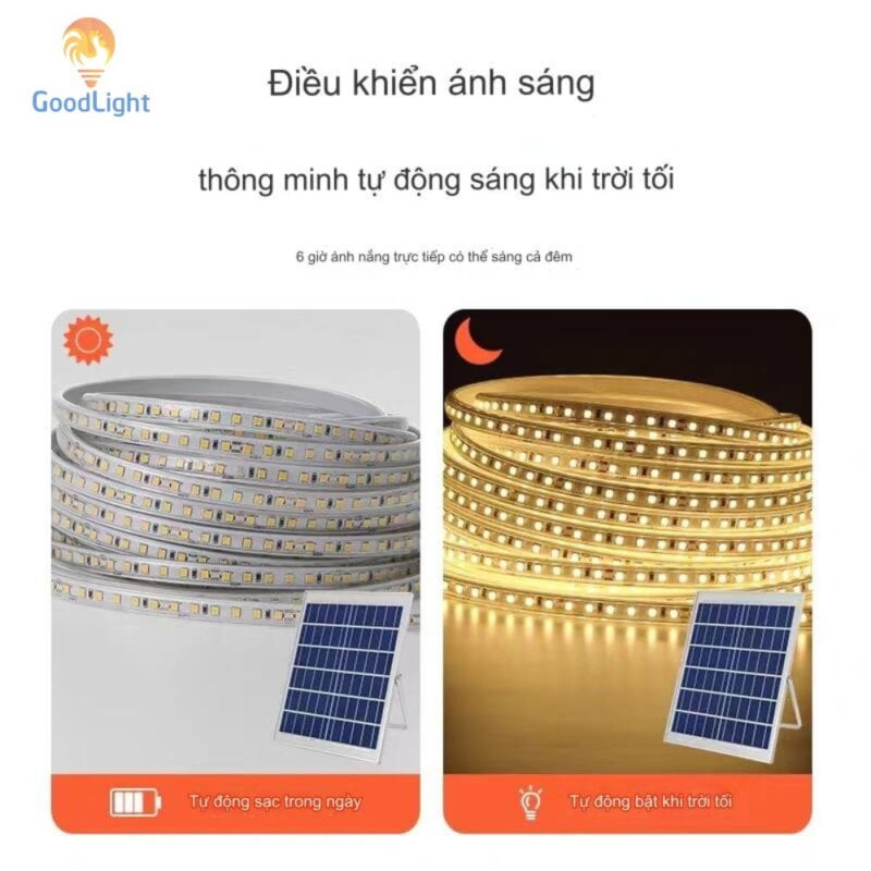 Cơ chế hoạt động đèn LED dây năng lượng mặt trời