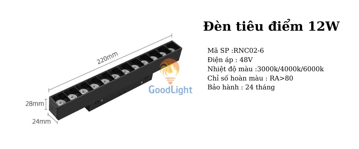 Đèn Led Ray Nam Châm Tiêu Điểm 12W 48V RNC02 33 Den-Led-Ray-Nam-Cham-Tieu-Diem-12W