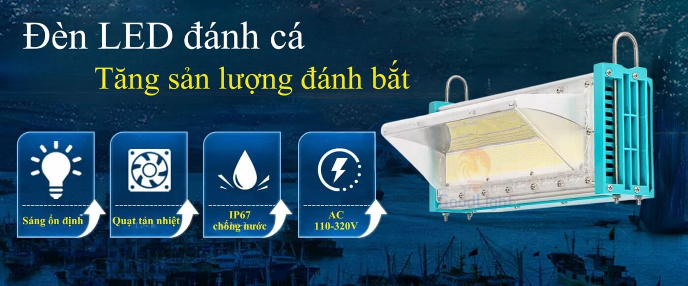 Đèn LED đánh cá 800W DC01 51 Den Led Danh Ca 89