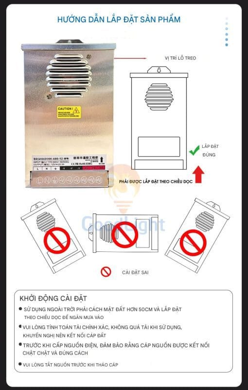 Hướng Dẫn Lắp Đặt Nguồn Led Quảng Cáo Ngoài Trời