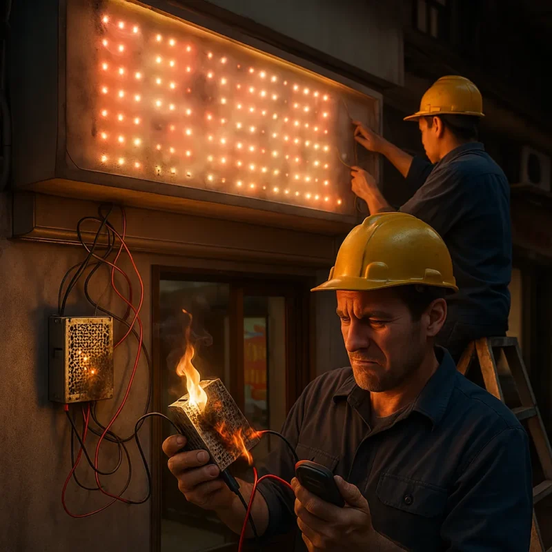 Nguồn LED nhỏ "phụt khói' doanh nghiệp ! 18 Thực Trạng Đau Đầu Của Các Đơn Vị Thi Công Quảng Cáo Khi Dùng Nguồn Led Trôi Nổi